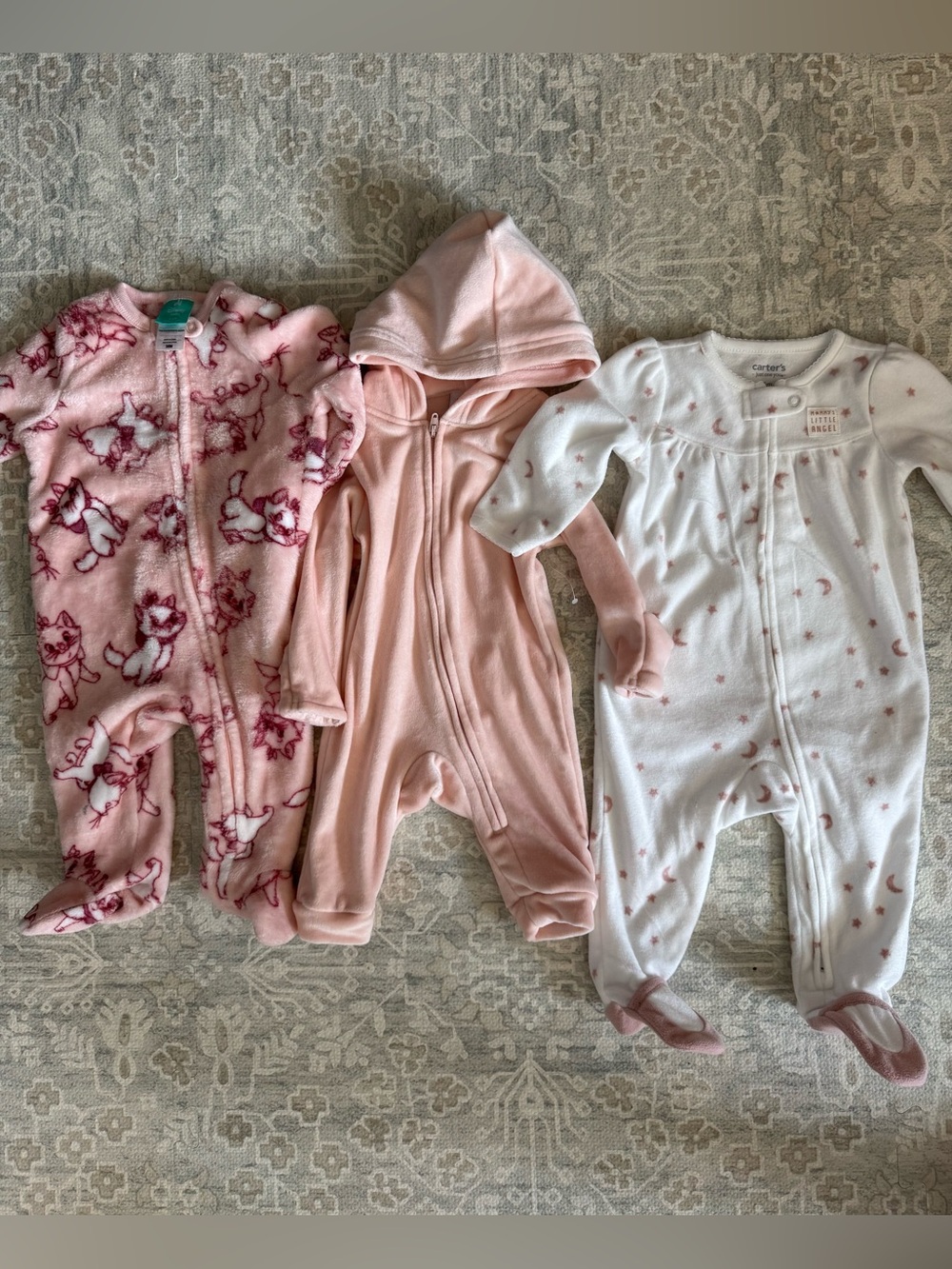3-6M Fleece Footie Onesie Bundle | Cozy Winter Pajamas | Like New